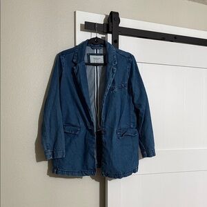 American Eagle Outfitters Blue Denim Blazer